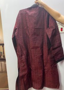 Manyavar red &amp; black kurta with pant