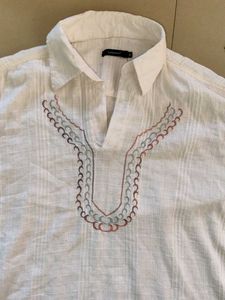 Men's White Cotton Kurta