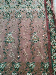 Net Sari Kundan Embroidery