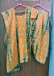 Bandhani Saffron Suit