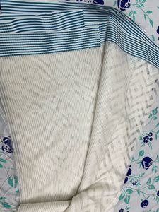 White Self Design Saree