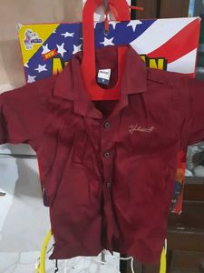 Maroon Button-Down Shirt soft on touch