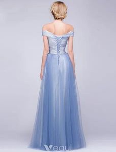 Elegant Evening A-line Off The Shoulder Sky Blue