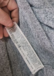 Zara Grey Long Sleeve Top with Pearls