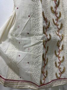 White Dress Material