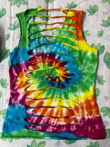 Backless Tie Dye Sleeveless Top