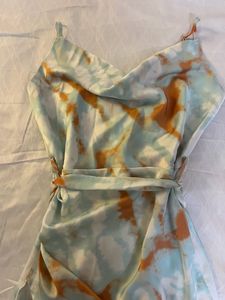 Cowl Neck Belted Slip Dress