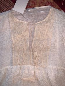 ZARA Boho Embroided Top