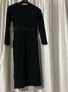 Black Knit Midi Dress