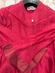 Celebrate in Style:FabIndia’s Elegant Pink A-line