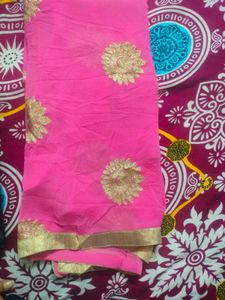 Cotton Suit Material Blue And Pink Contrast