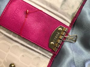 Furla Pink Leather Key Holder Authentic