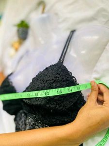 Corset Style Black Net Top