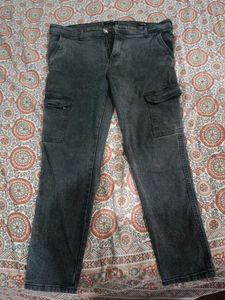 Acid Wash Cargo Jeans