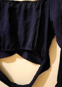 Chic Black Tie-Waist Top