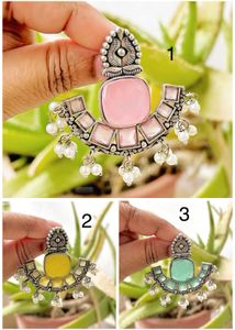 Silver Replica Monalisa Stone Earring