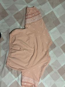 Peach Embroidered Top