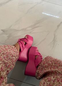 Pink high wedges