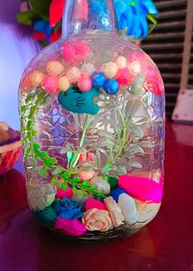 Trending Beautiful Flower Pot With Artificial Fish And Stones