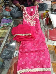 Pink Embroidered Salwar Kameez Suit