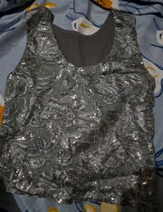 Grey Lace Top