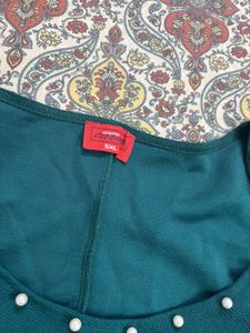 Green Pearl Embellished Top | 5XL