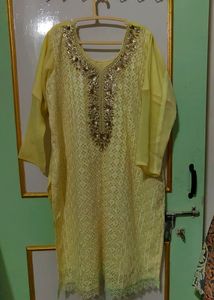 Yellow Embellished Kurti