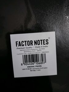 Black Factor Notes Notebook