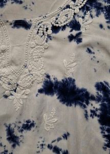 Tie-Dye Embroidered Tunic Short Kurti