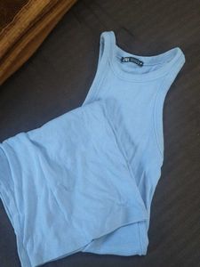 Blue Sleeveless Zara Dress Aesthetic pinterest