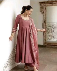 Elegant Mauve Anarkali Kurta Set