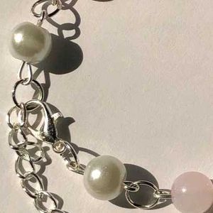 Pearl &amp; Pink Bead Bracelet