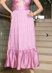 Striped Midi Dress with Cutout Detail