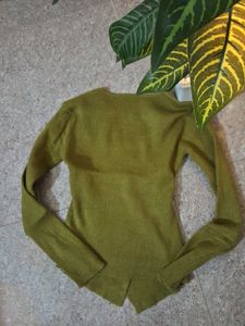 Stylish Olive Wrap Top