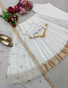 🆕️🆕️FOX GEORGETTE GOWN WITH PANT &amp; DUPATTA