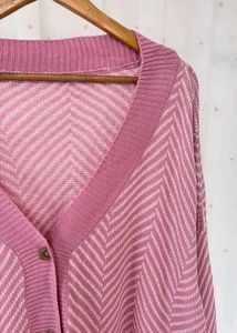 Pink Striped Cardigan