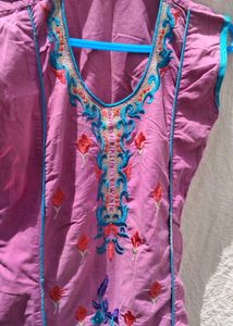 Embroidered Sleeveless Top