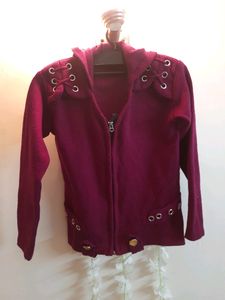 Maroon Hooded Jacket