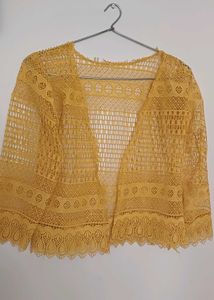 Yellow Lace Bolero Jacket