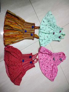 Cute Baby Girl Dresses - Set of 4