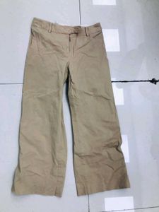 Beige Wide Leg Pants