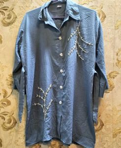 Blue Embroidered Co-ord Set.Size 46.Length32