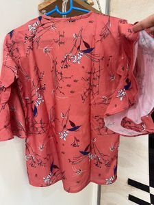 Peach-coral Coloured Tunic Top