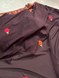 Beautiful Brown Kashmiri Work Saree