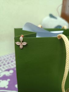 92.5 Silver Earrings With Rose Gold Coated
