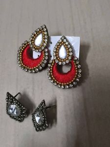 Handmade Red Earrings With Oxide Small Earring