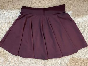 Wine Coloured Flared Skirt
