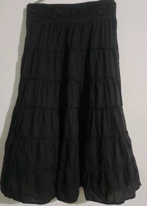 Elegant Black Tiered Skirt