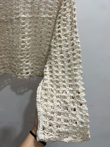 White Crochet Knit Top