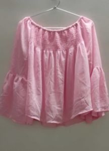 Blush Pink Smocked Bardot Top💗🎀